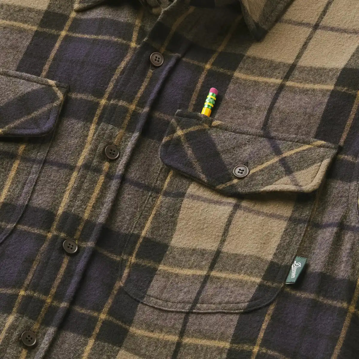 Men's Cedar Mill Cotton Flannel Navy/Olive Tartan Plaid - Image 4