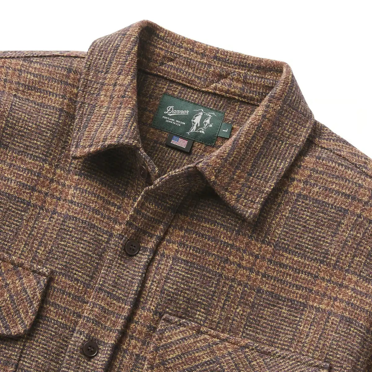 Men's Cedar Mill Cotton Flannel Brown/Tan Tweed Plaid - Image 3