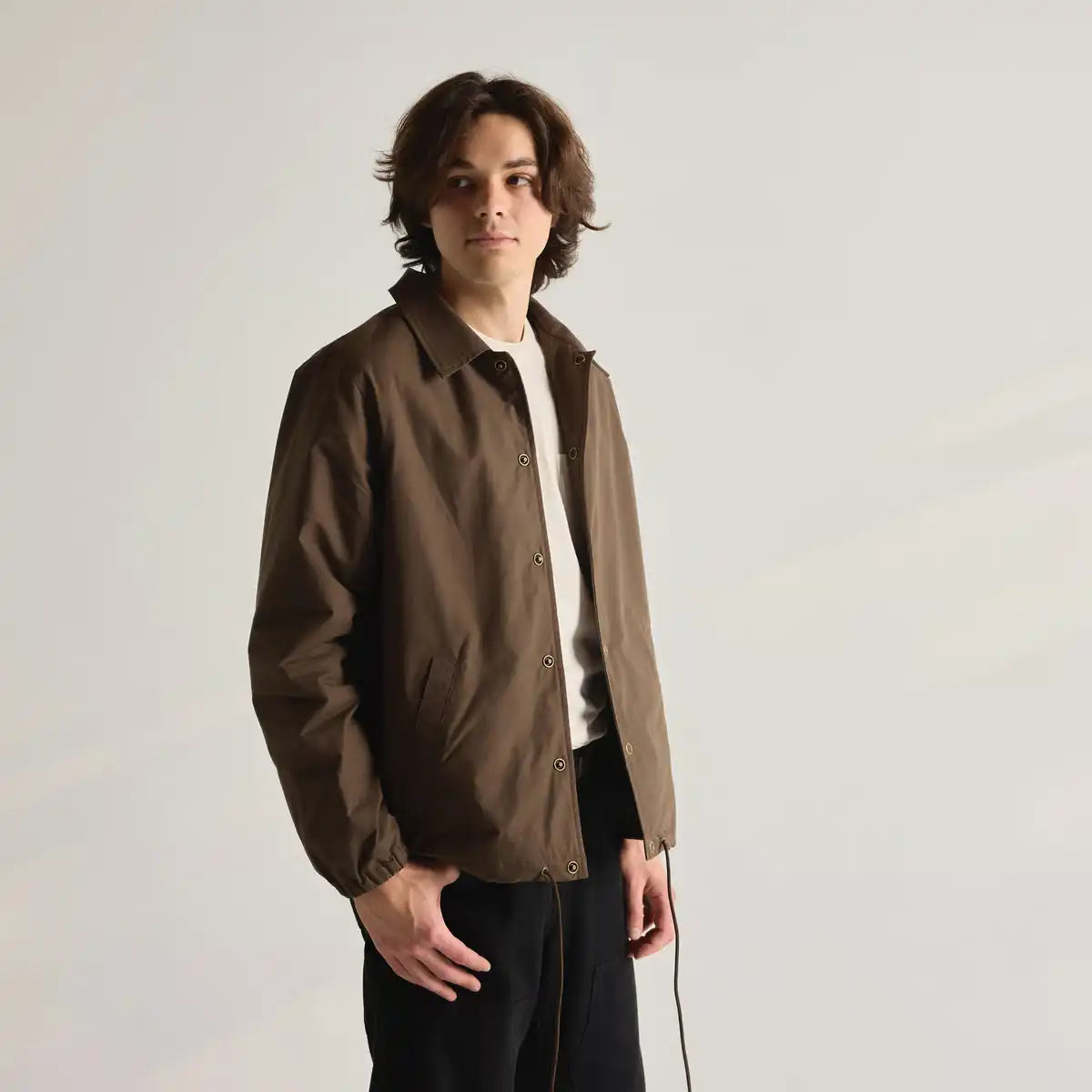 Men's Waxed Primaloft Coaches Jacket Brown - Image 5