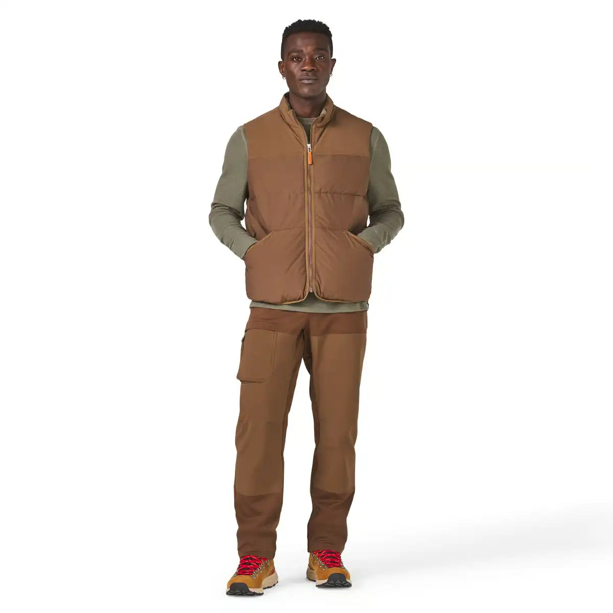 Zigzag Down Vest Dark Earth - Image 5