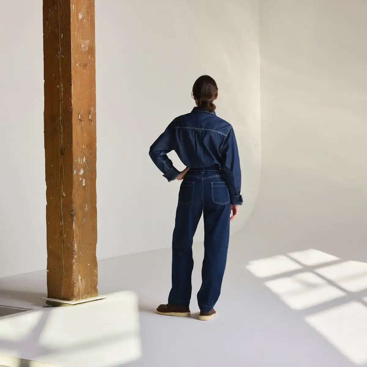 Women's Larch Mt Denim Shirt Dark Wash Indigo - Image 8