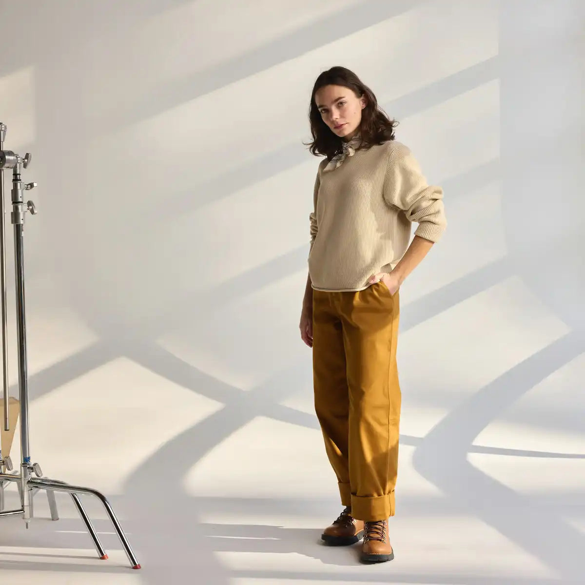 Women's DWR Wool/Cotton Sweater Castle Wall - Image 6