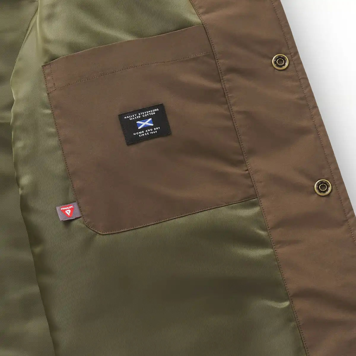 Men's Waxed Primaloft Coaches Jacket Brown - Image 4
