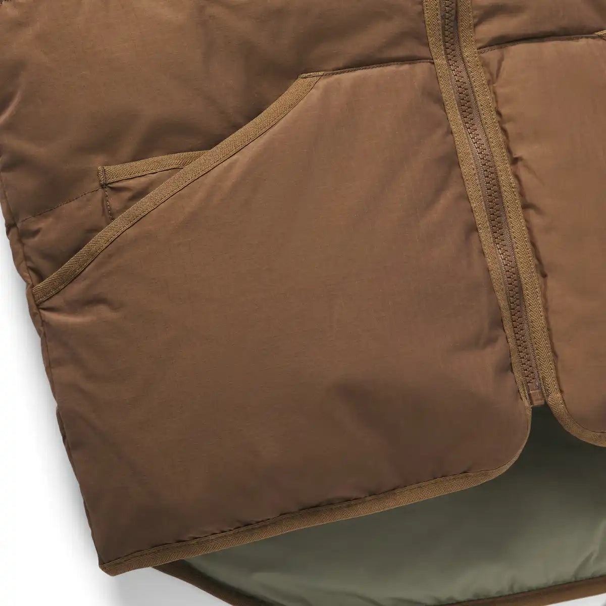 Zigzag Down Vest Dark Earth - Image 8