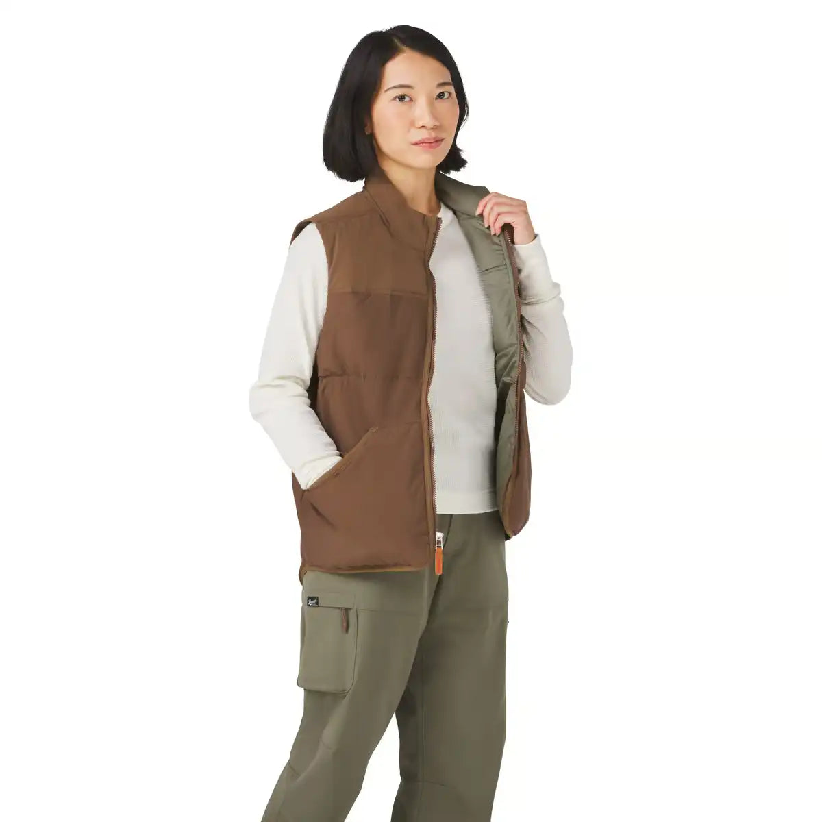 Zigzag Down Vest Dark Earth - Image 2