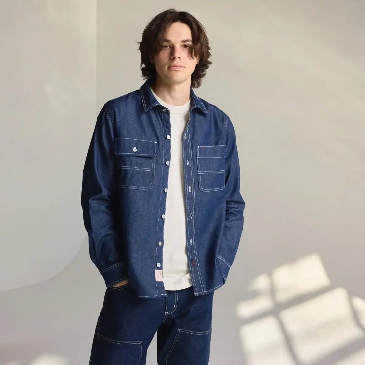 Men's Larch Mt Denim Shirt Dark Wash Indigo - Image 9